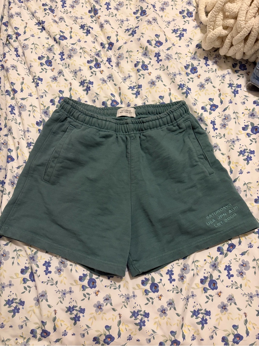Saturdays New York City Teal Pull-On Shorts
